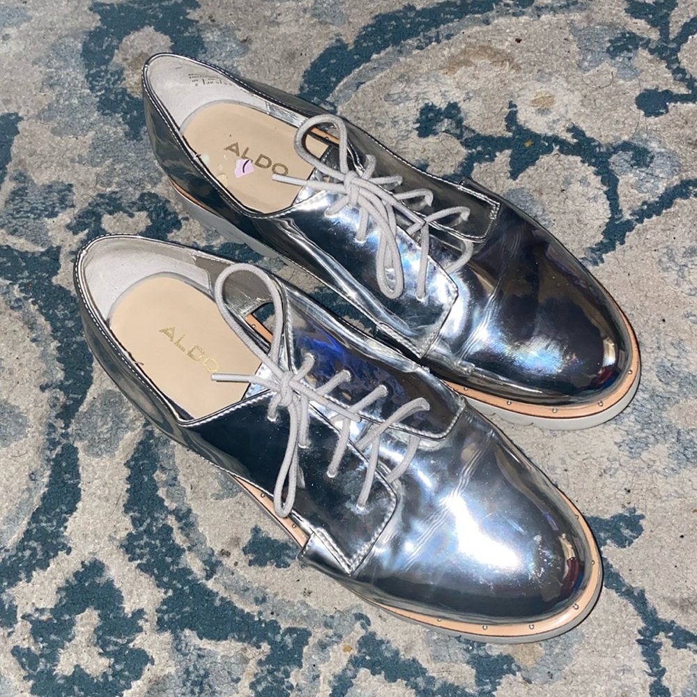 Aldo Silver Loafers